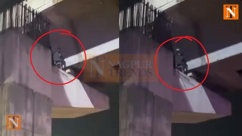 Youth Rescued from Flyover in Pardi, Causes Panic Among Locals