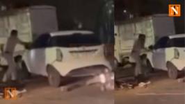 Nagpur Cop Smashes Car Window with Boulder After Accident; Video Goes Viral
								