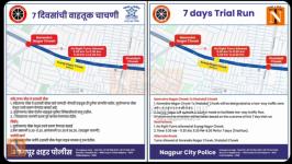 Nagpur: No Right Turn Trial Begins on Inner Ring Road at Suyog Nagar
								